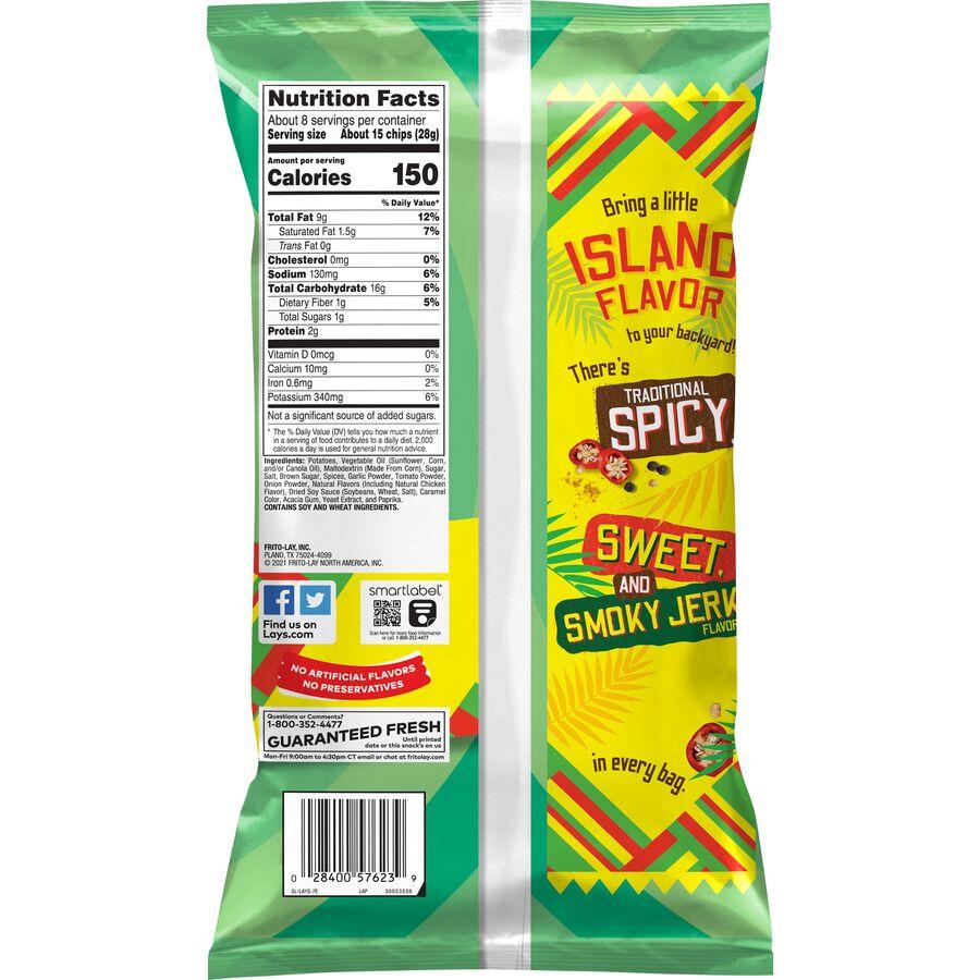Lay's Wavy Potato Chips Jerk Chicken Flavored 7.5 Oz