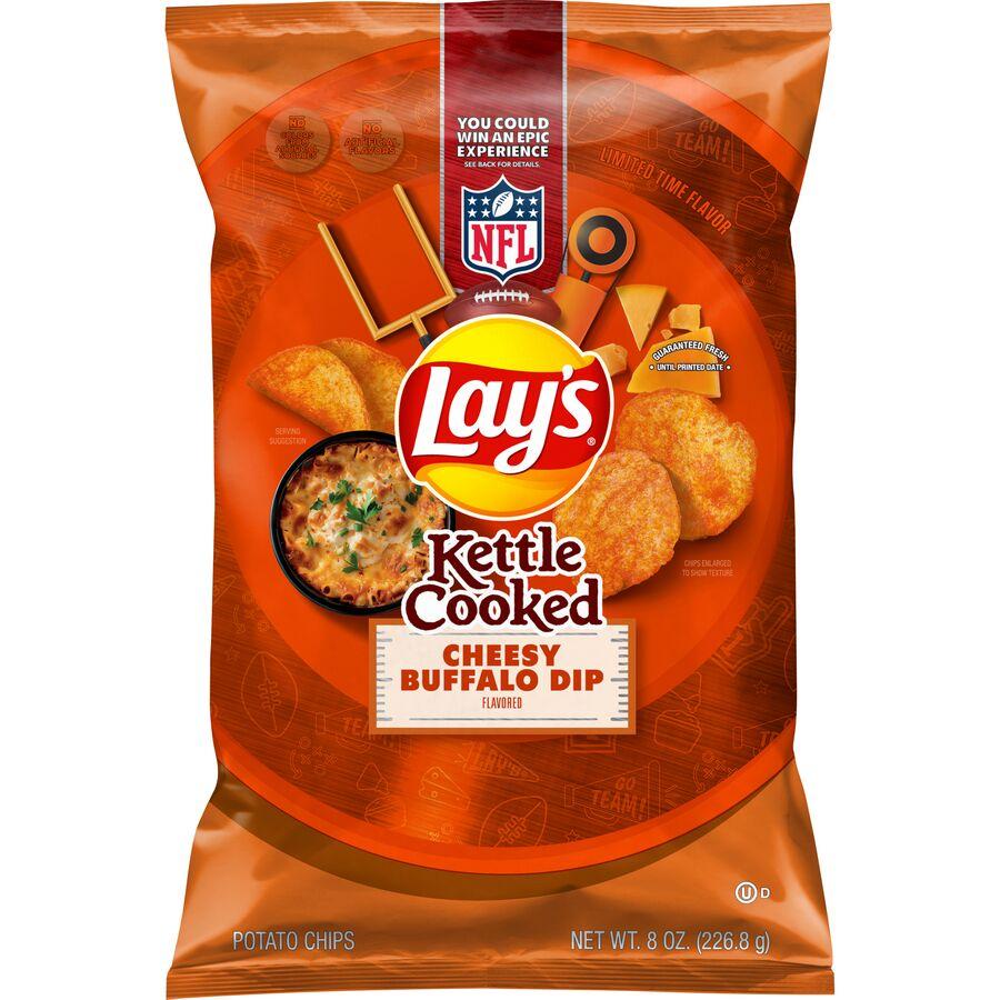 Lay's® Kettle Cooked Cheesy Buffalo Dip Flavored Potato Chips