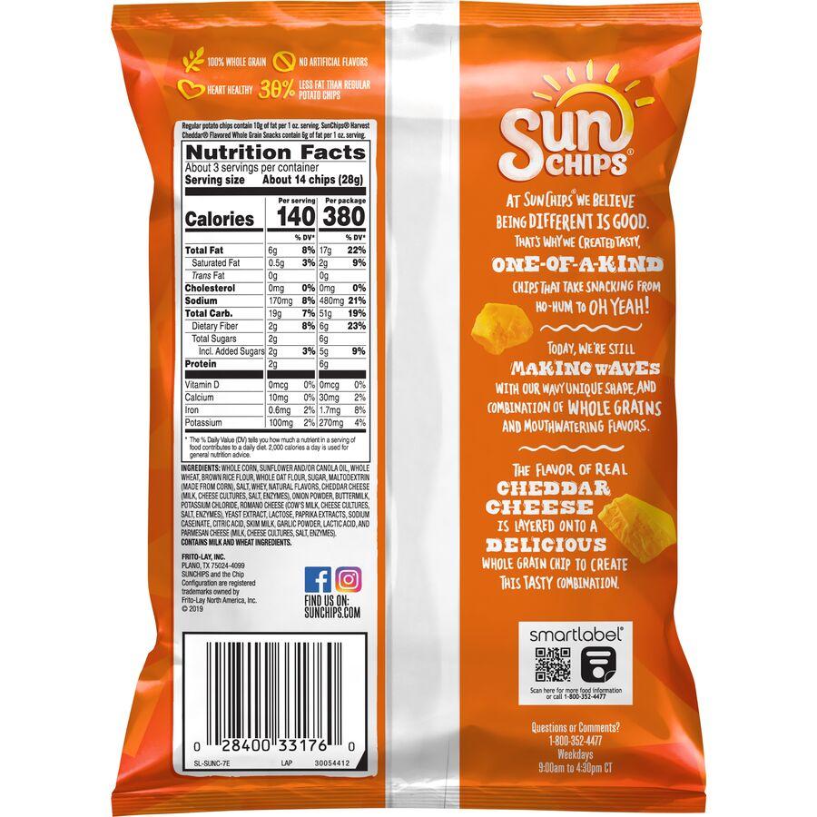 SunChips Whole Grain Snacks Harvest Cheddar Flavored 7 Oz
