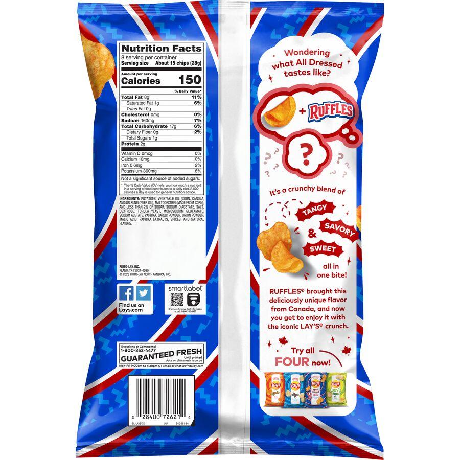 Lay’s® Kettle Cooked Ruffles® All Dressed Flavored Potato Chips