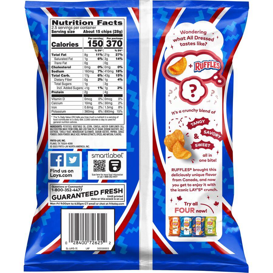 Lay’s® Kettle Cooked Ruffles® All Dressed Flavored Potato Chips