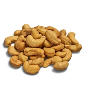 Cashews resting on flat surface